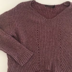 Mauve chenille cropped sweater